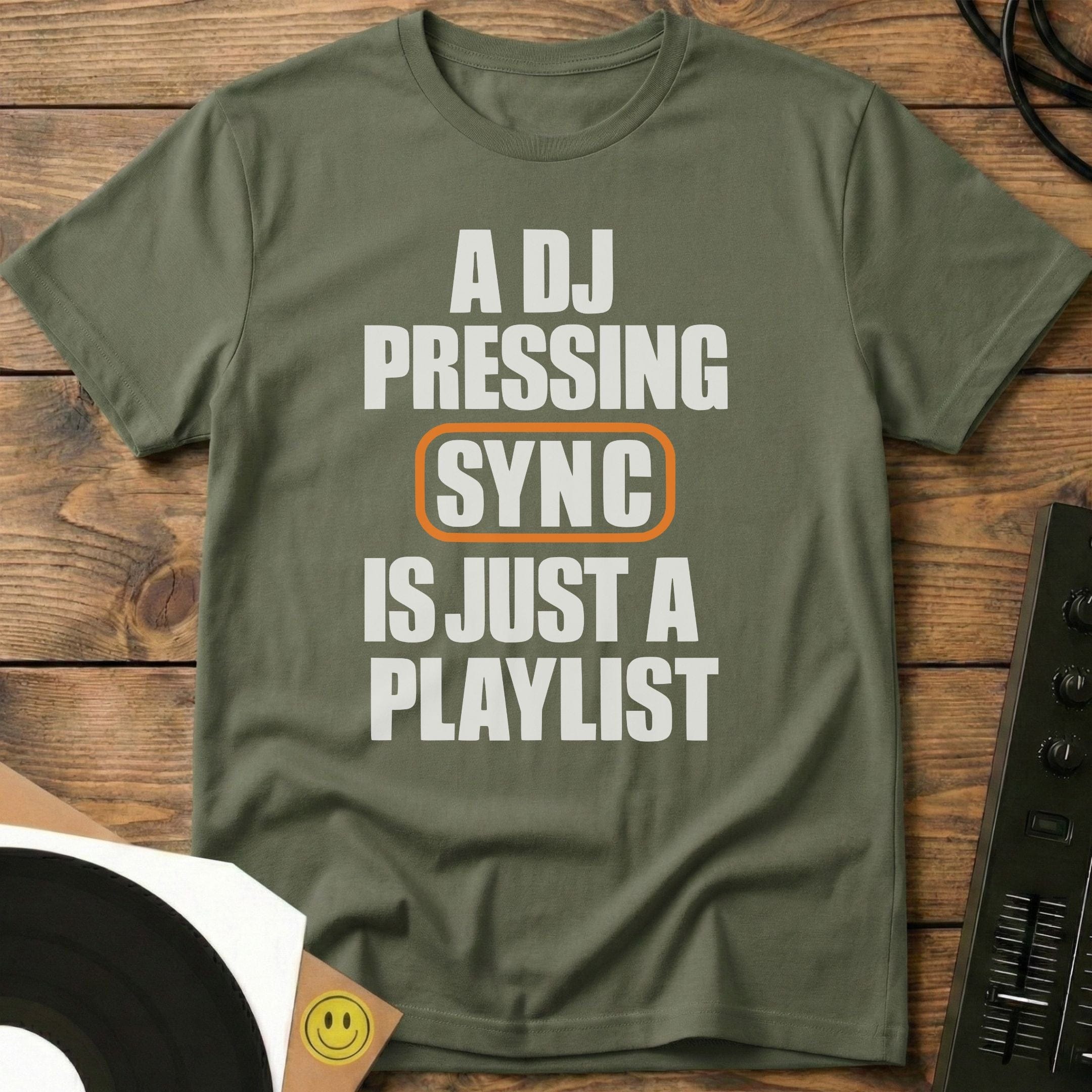A DJ Pressing Sync T-Shirt
